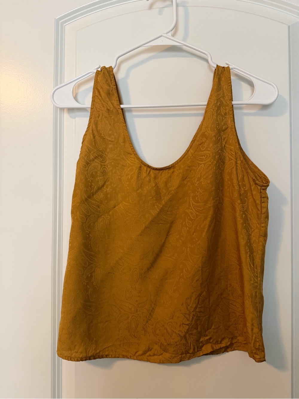 Diane Gilman Golden Mustard Paisley Scoop Tank